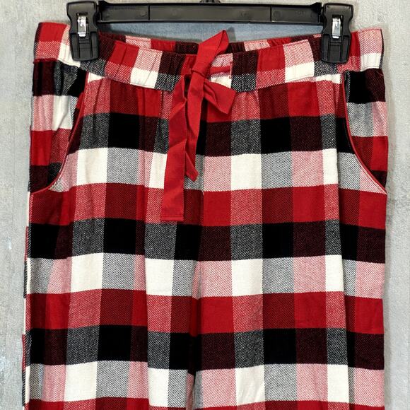 NORDSTROM Women's Red Chili August Check 2-Piece Button-Front Pull-on Pajama Set - Picture 9 of 14